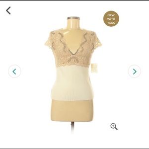 💓RARE FIND🌹Vintage Moda International Lace Knit Top💝